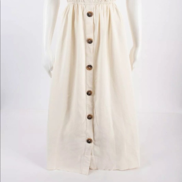 Zara SS17 Ecru Dress With Knot At Back Linen Midi - Picture 5 of 10